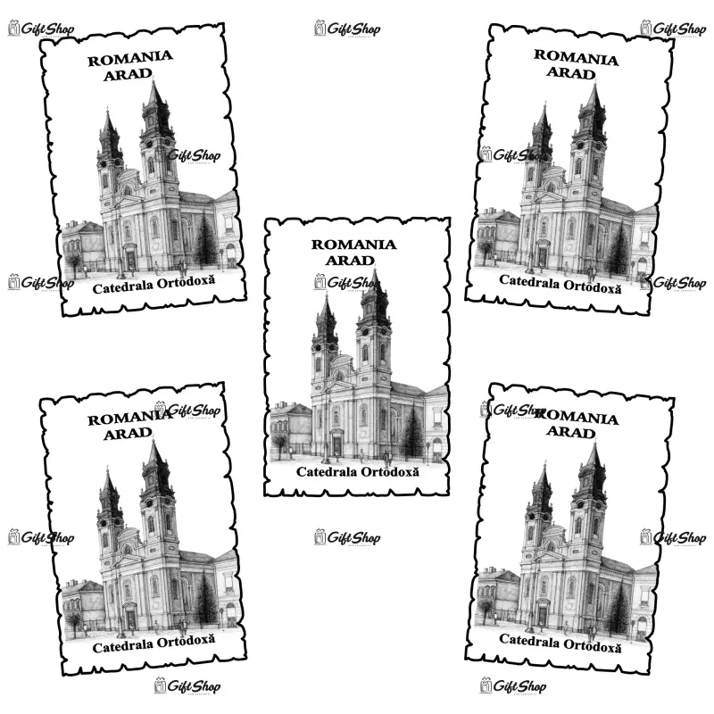 Arad, romania, catedrala ortodoxa veche, magnet frigider mgs009